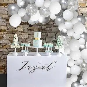 Набор «сделай сам» из белого серебра, арочная гирлянда для воздушных шаров для детского праздника, дня рождения, свадьбы, украшения для вечеринки, принадлежности для воздушных шаров