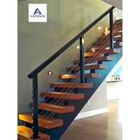 Garde-corps en câble/à câbles en acier inoxydable 316 brossé haute résistance, populaire pour l'extérieur/l'intérieur, avec garde-corps en bois
