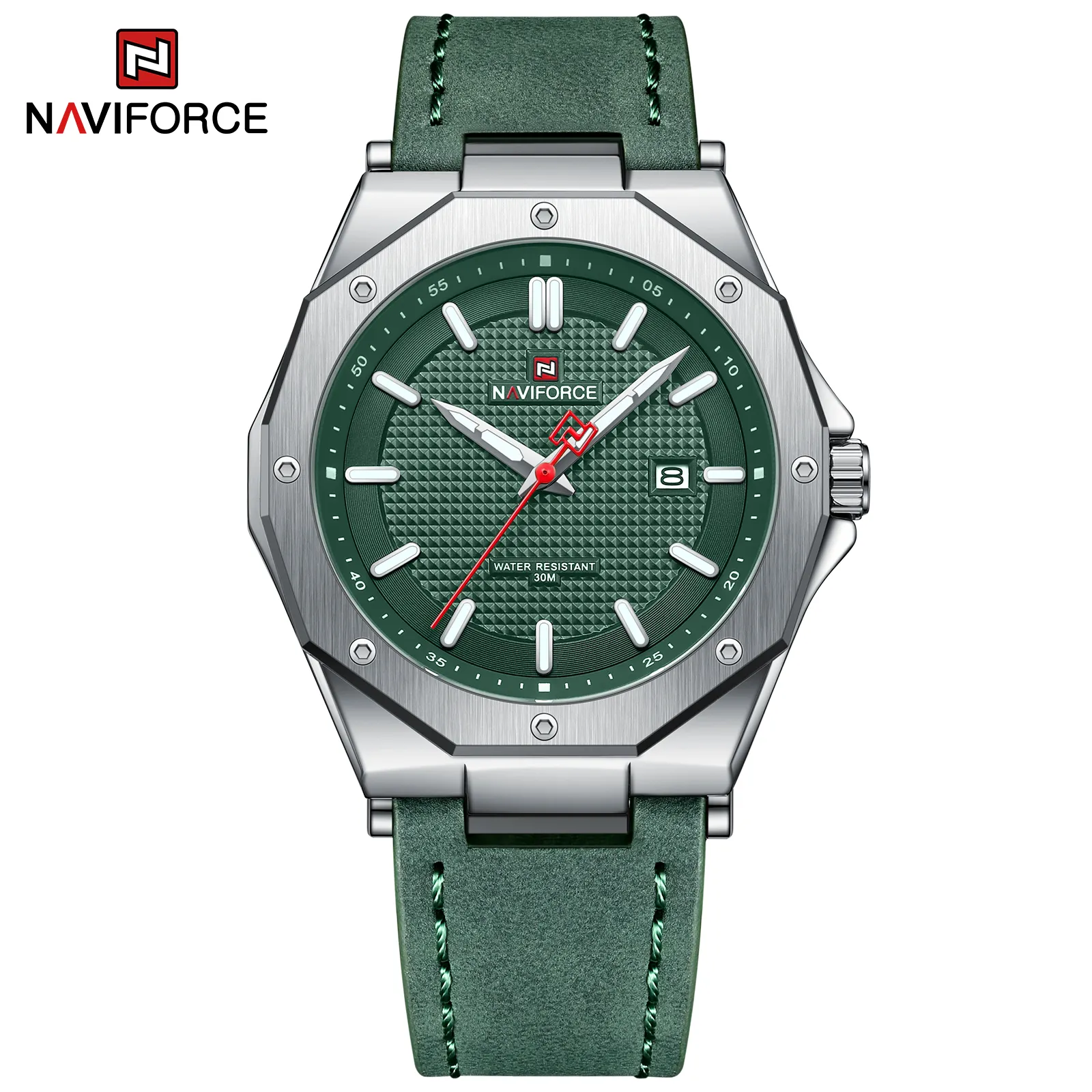 New Model Quality Watch NAVIFORCE 9200L Men Quartz Luxury Wrist Watches For Male With Genuine Leather Strap Luminous Hands