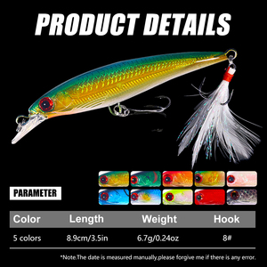 Nuovo Esca Artificiale da Pesca Minnow Crankbait 9cm 8g Esca Rigida per <span class=keywords><strong>Pesci</strong></span> - Product Image 2