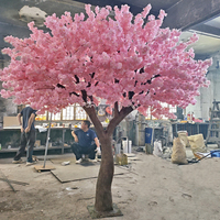Arbre artificiel de fleurs de cerisier rose clair, petit arbre floral pour la décoration de mariage, arbre à fleurs sur pied
