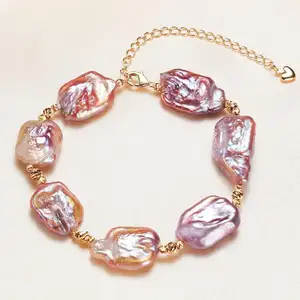 High Quality Fashion Jewelry Bracelets Bangles For Girls Baroque Freshwater Pearl Bracelet Women