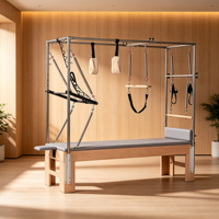 Cadillac Reformer en Bois d'Érable avec Tour Trapèze Complète, Lit d'Entraînement Commercial pour Pilates, Accessoires Complets pour Studio de Pilates et Yoga