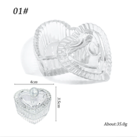 BIN vente en gros Nail Art Dappen plat acrylique liquide poudre forme de coeur Dappen bol monomère plat verre cristal tasse verrerie
