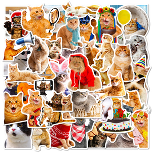 50 Pezzi <span class=keywords><strong>Adesivi</strong></span> <span class=keywords><strong>Murali</strong></span> Realistici di <span class=keywords><strong>Gatti</strong></span> in Vinile per Camere, Negozi di Animali, Decorazione di Finestre in Vetro - Product Image 2