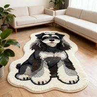 Tapis de sol en fausse fourrure de cachemire à motif de dessin animé mignon en forme d'alien, tapis de chevet doux, décoration de salon
