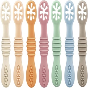 Newsun - Juego de Cucharas de Silicona para Bebés, 100 % Libres de BPA, Aptas para Alimentos, Lindas y Antideslizantes, para la Primera Etapa de Alimentación - Product Image 1