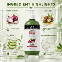 Sampo JSY Onion Argan Oil Biotin 500ml Perawatan Kulit Kepala yang Memperkuat dan Menutrisi, Rambut Halus, Berbahan Dasar Tumbuhan, Label Pribadi OEM ODM