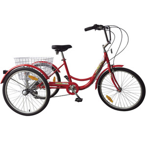 Tricycle de 24 pouces pour adultes avec pédales, 36 v, 3 roues, bicyclette vintage - Product Image 5