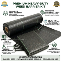 Toile de paillage agricole en PP tissé 100 g/m² pour le contrôle des adventices, couverture de sol, paillis de jardin, barrière anti-herbe noire