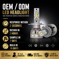 Ampoule de phare LED OEM personnalisée G19W 200W 48000lm disponible en H4 H7 H11 HB3 HB4 avec tube en cuivre et ventilateur de refroidissement