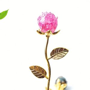Natural Crystal Chip Resin Rose Figurine - Romantic Gift & Home Decor Ornament - Product Image 3