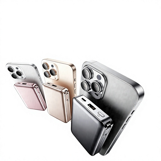 Ultra Thin Metal Fast Charge 10000mAh Magnetic Wireless Power Bank for iPhone Travel Multi-device