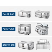 Table de préparation réfrigérée pour pizzas et sandwichs, comptoir commercial, réfrigérateur à salades, équipement de réfrigération pour salades - Vente directe usine