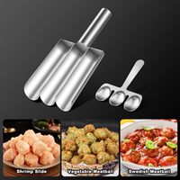 Set Pembuat Bakso Anti Lengket Mudah Dilepas - Sendok Bakso Manual untuk Bakso Ikan yang Mudah - Alat Dapur Ideal untuk Memasak di Rumah
