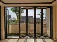 Ventanas Modernas Plegables de Aluminio y Vidrio Templado Doble, Diseño Minimalista, Resistentes al Viento y al Calor, para Hospitales y Patios