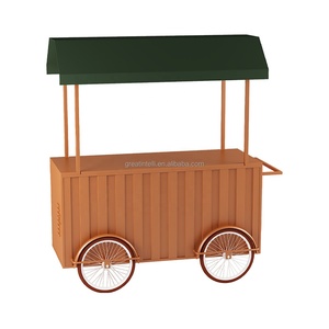 Puesto de Comida Móvil con Ruedas para Mercados Nocturnos, Kiosco Comercial de Aperitivos, Puestos en Zonas Turísticas, Carrito Ambulante para Café al Aire Libre - Product Image 4