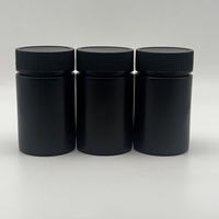 Usine personnalisée 100ml noir PE pilules en plastique bouteille de capsule de vitamine avec couvercles