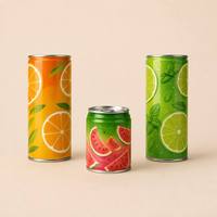 Boîte de conserve professionnelle OEM de qualité alimentaire pour jus de fruits (orange, citron vert, pastèque) – Contenant métallique pour boissons – Pro Can