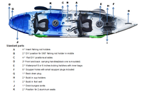 Rotomoda double 2 personnes assis sur le dessus pêche pêcheur canoë kayak bateau