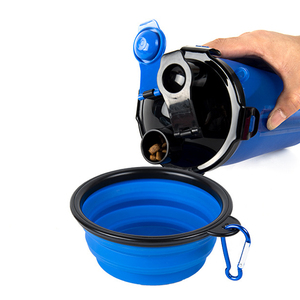 Bouteille d'eau et de nourriture pour chien 2 en 1 pour les voyages en plein air, gobelet de voyage pour chien, récipient pour nourriture pour animaux de compagnie avec bols pliables pour chien - Product Image 2