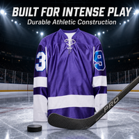 Maillot de hockey sur glace unisexe sublimé en polyester, séchage rapide, respirant, logo d'équipe personnalisable, position avant, uniforme de hockey sur glace