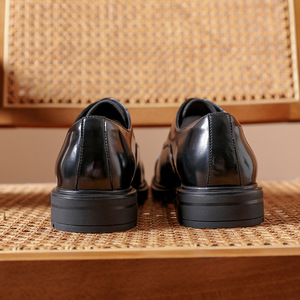 British-Style Business Men's Leather <b>Shoes</b> with Thick Soles Genuine Leather Oxford <b>Shoes</b>—Height-<b>Increasing</b> <b>Shoes</b> for Formal Wear - Product Image 6