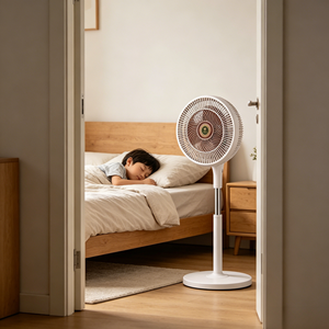 Ventilateur pour enfant et femme enceinte avec grille de sécurité renforcée, tige télescopique multi-ajustable et pales de qualité aérospatiale – En stock - Product Image 3