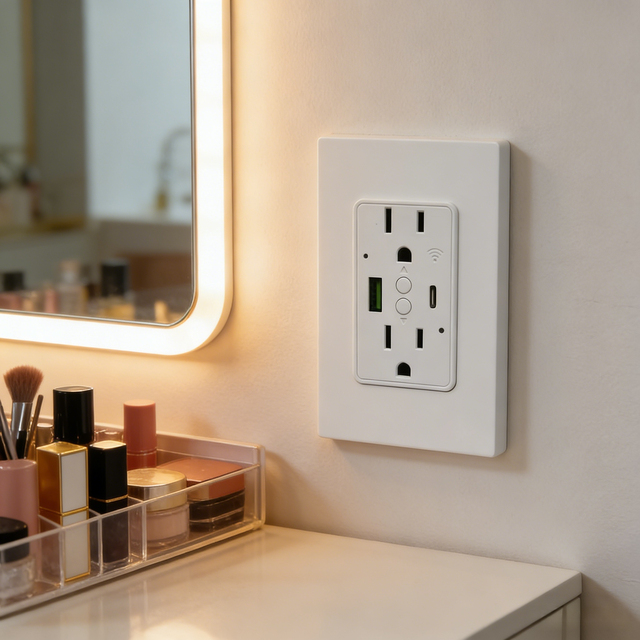 New Tuya WiFi Smart Wall Socket US Standard 15A Duplex Receptacle with PD 20W USB Fast Charger Port PST-15UC-20W