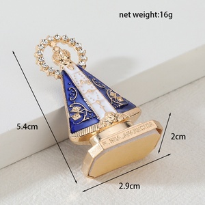 Vintage katholieke godin Apareshida religieus metaal handwerk ornament verguld voor bruiloft verjaardag bureaudecoratie - Product Image 3