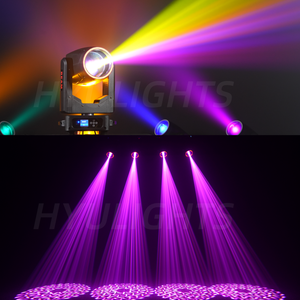 Mini projecteur à tête mobile 295W Beam 14R Beam Wah Zoom Sharpy 48 prismes rotatifs 19 canaux DMX512 16 Gobos et 13 couleurs Éclairage de scène - Product Image 5