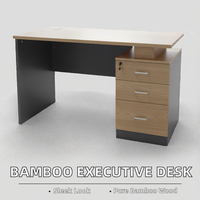 Bureau de direction moderne WORKSPACE HQ, modèle HQ-1002, en panneaux de bambou, design élégant, pour salon.