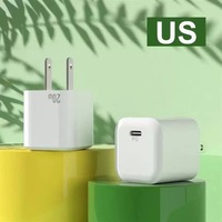 Chargeur mural USB portable 20W avec câble USB-C Type C, prise de charge rapide, mini adaptateur PD 20W pour iPhone 12 13 14 15 16 17 Pro Max