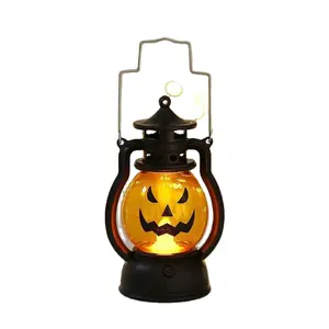 Halloween noël rétro Led lampe kérosène petite lanterne décoration veilleuse électronique lanterne citrouille