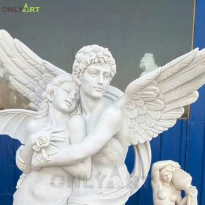 Estatua <span class=keywords><strong>de</strong></span> Figura Grande Personalizada, Escultura <span class=keywords><strong>de</strong></span> Ángel Griego Antiguo Tallada en Piedra <span class=keywords><strong>de</strong></span> Mármol Blanco OEM, Estatuas <span class=keywords><strong>de</strong></span> <span class=keywords><strong>Cupido</strong></span> y Psique para Decoración <span class=keywords><strong>de</strong></span> Jardín - Product Image 3
