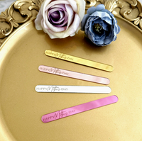 Bâtonnets de crème glacée et de bonbons gravés en acrylique pour anniversaire et fête des Mères, décoration de gâteau DIY