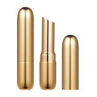 Tube à lèvres vide en aluminium en forme de capsule, conteneur rond doré métallique pour baume à lèvres, emballage cosmétique de luxe avec logo personnalisé