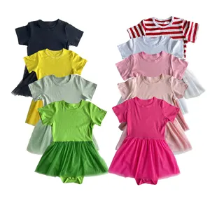 2022 short sleeve mom and me dress tutu dress for baby mother and daughter matching outfits family matching outfits