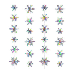 Décorations en papier 3D en forme de flocon de neige DAMAI, utilisées pour les décorations de fête de Noël, flocons de neige blancs et argentés, ornements suspendus - Product Image 6