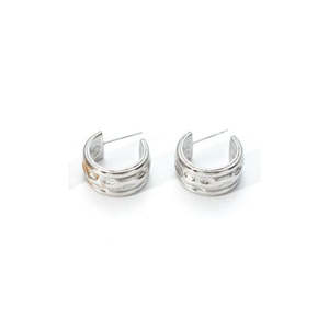 Boucles d'oreilles créoles en acier inoxydable 316L plaqué or PVD, durables et résistantes, bijoux de mode pour femmes - Product Image 1