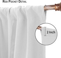 Rideaux occultants en polyester - Stores à nouer pour fenêtre française, isolants thermiques, assombrissants, avec passe-tringle intégré, anti-UV