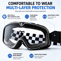 Lunettes de moto flexibles en TPU avec mousse éponge douce, protection UV400, anti-buée, pour motocross, sangle réglable, lunettes de course
