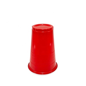 16oz 473mL PS Vasos de plástico desechables roscados Logotipo personalizado Cerveza Pong Juego Fiesta Tazas <span class=keywords><strong>Rojo</strong></span> para graduación Navidad Fiestas de Pascua - Product Image 5