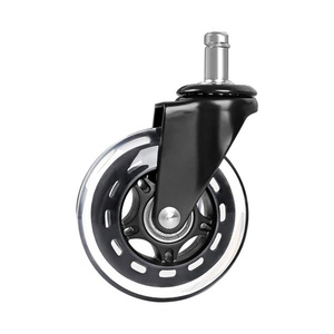 Furniture Caster 3-Inch Transparent Silent PU <b>Wheel</b> Spring Clip Precision Ball Bearing Modern Design Bedroom Use - Product Image 3