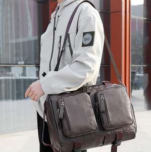 Sac à dos de voyage en cuir PU personnalisé avec logo, style décontracté et professionnel, avec compartiment à chaussures, sac à main de voyage, sac bandoulière - Product Image 6