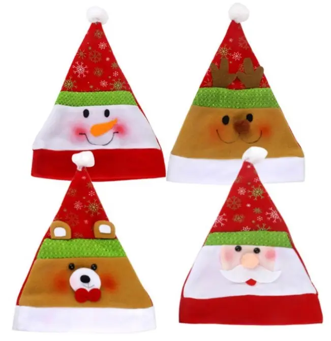 Reindeer Santa Claus Snowman Christmas tree bell themed Cone Hats caps for Christmas photo props Xmas party supplies Decoration