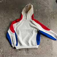 Sweat à capuche streetwear personnalisé OEM de haute qualité, design color block, coupe ample, en coton épais avec empiècements