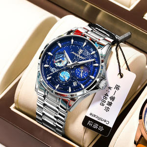 Montre pour homme POEDAGAR 916, montre de sport de luxe, étanche, en cuir véritable, à quartz, montre-bracelet lumineuse pour homme - Product Image 2