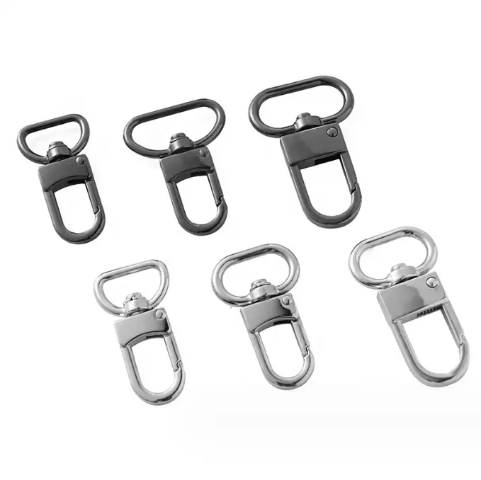 Оптовая продажа 10 мм вращающийся металлический брелок для ключей с застежкой-карабином, соединительная Пряжка для сумочки