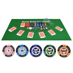 Ensemble de jetons de <span class=keywords><strong>poker</strong></span> professionnels avec motif blé en relief et dés pour les tournois de jeu de style casino et les compétitions amicales - Product Image 1